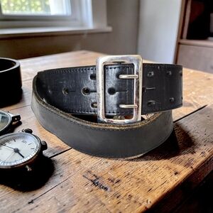 Boston Leather 6501 Sam Browne Duty Belt Double Prong Slide Buckle Sz 42